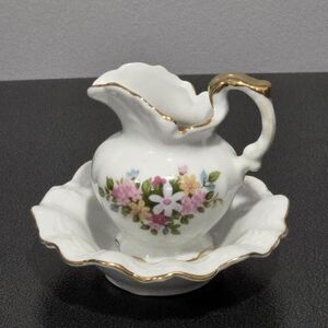 Vintage Norcrest Creamer Mini Pitcher & Basin Set 3.5", L-383